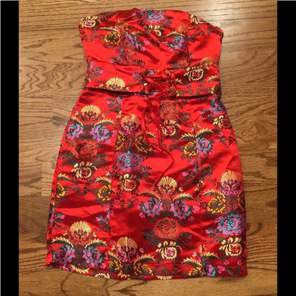 NWT Red oriental inspired cocktail dress